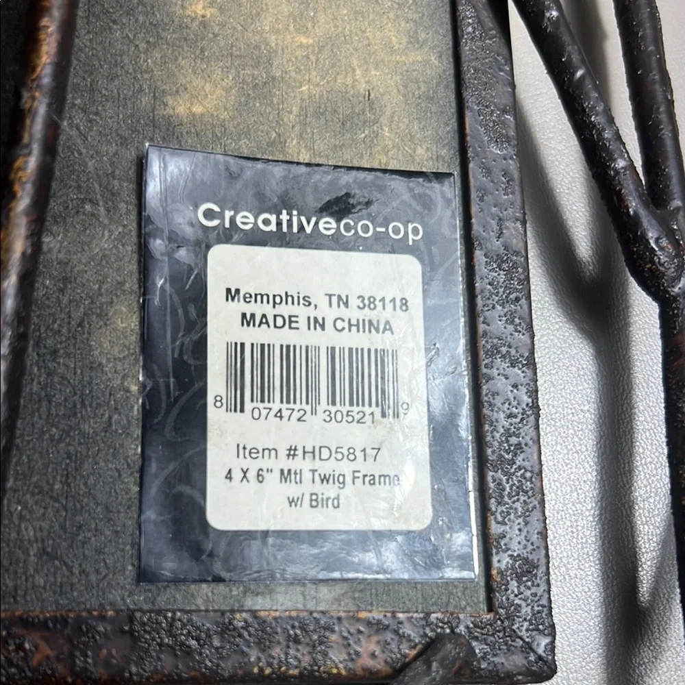 Creative Co-Op Black Bird Branch Photo Frame Set Metal Rustic New Rare Unique